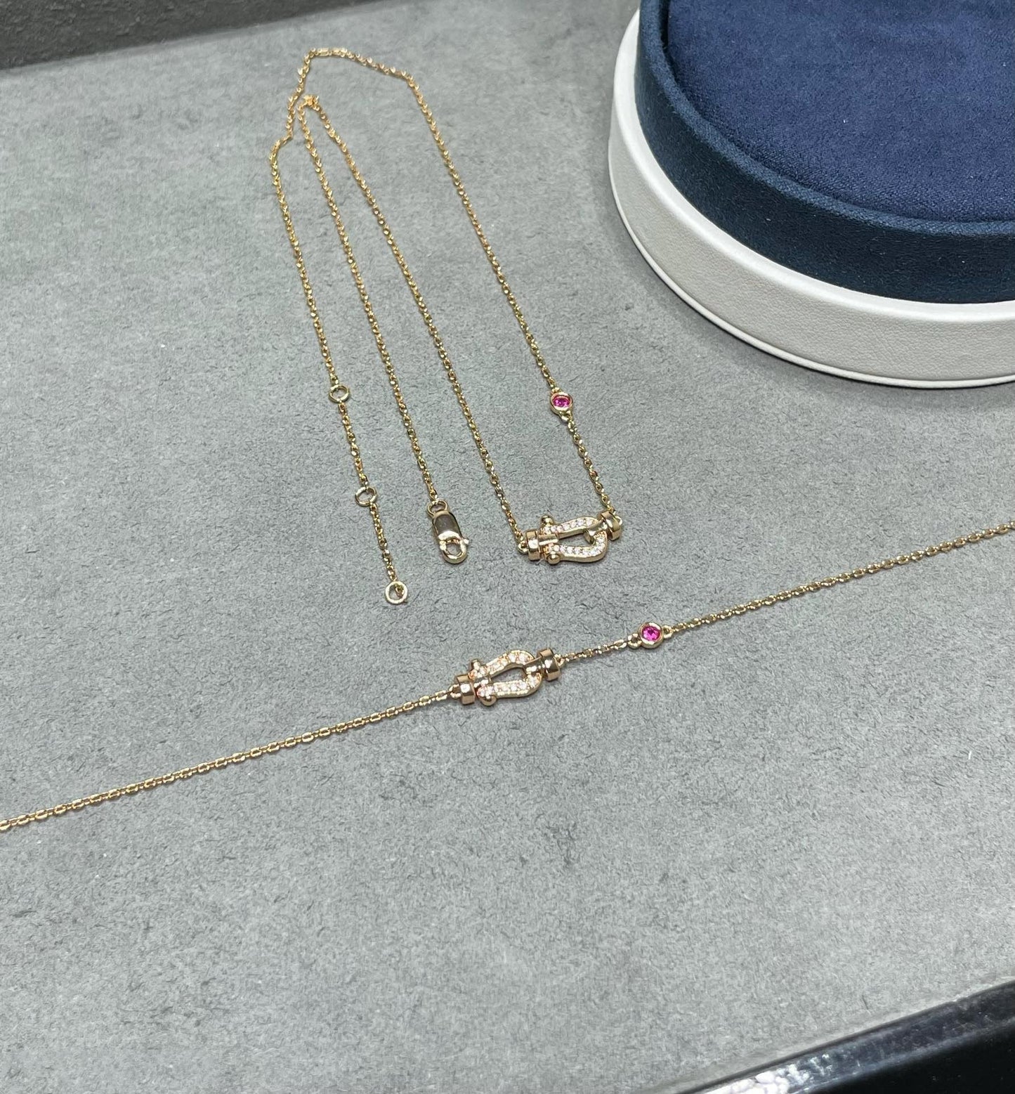 [Clover Jewelrys]FORCE 10 DIAMOND PINK GOLD NECKLACE