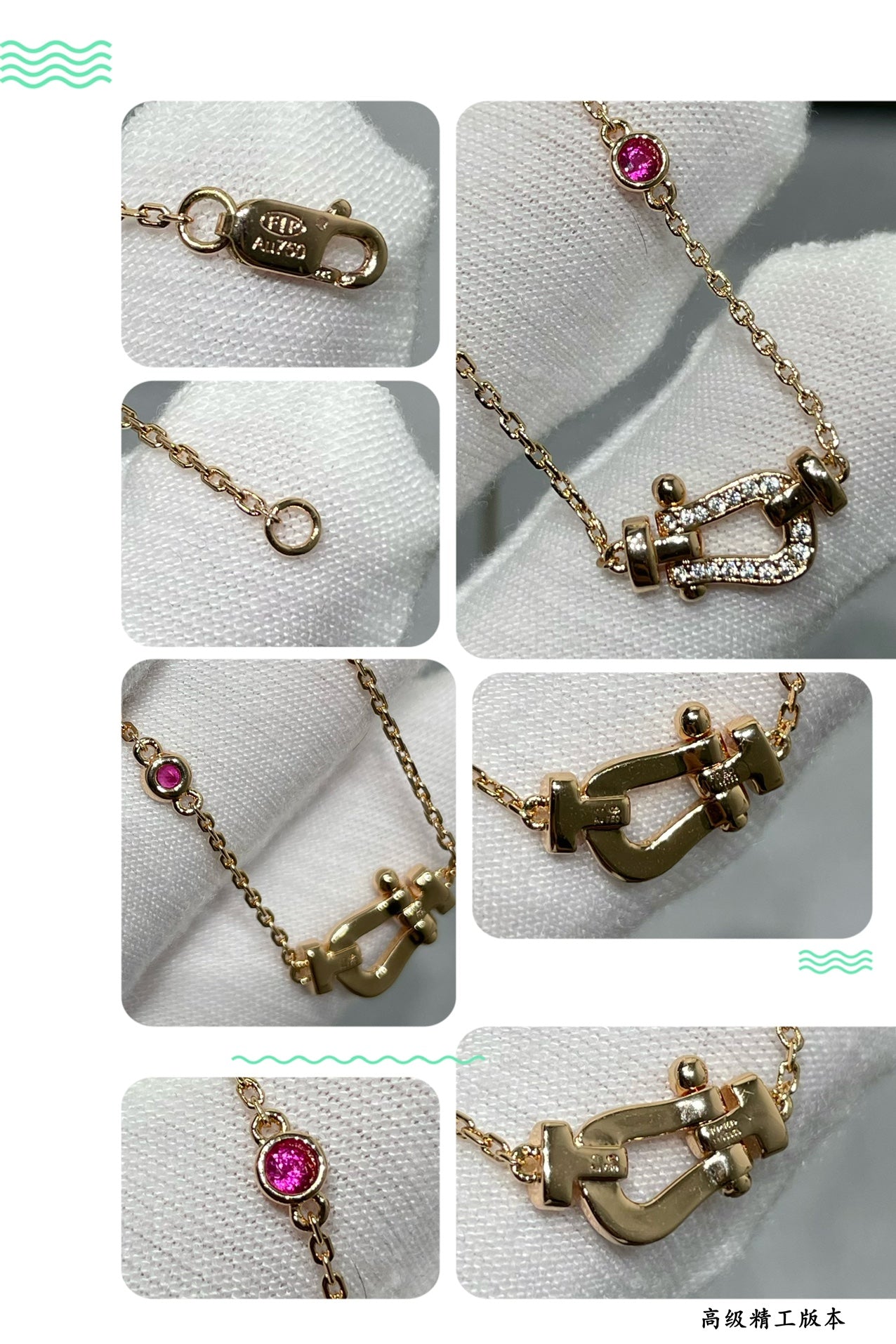 [Clover Jewelrys]FORCE 10 DIAMOND PINK GOLD NECKLACE