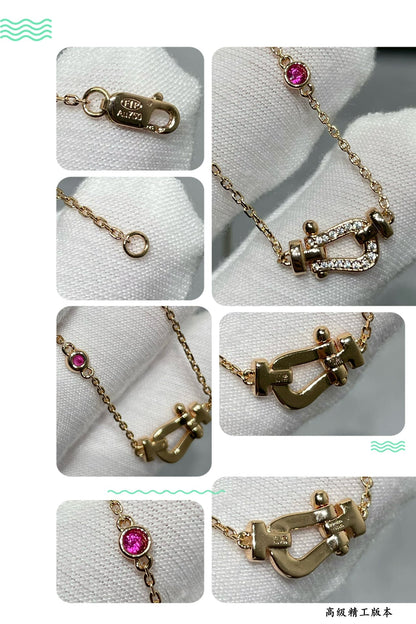 [Clover Jewelrys]FORCE 10 DIAMOND PINK GOLD NECKLACE