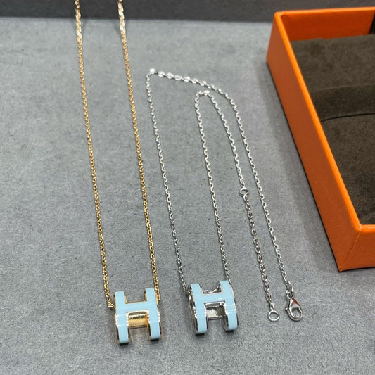 [Clover Jewelrys]POP H SKY BLUE NECKLACE