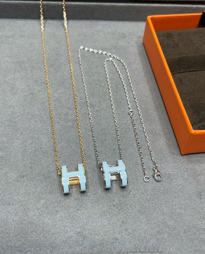 [Clover Jewelrys]POP H SKY BLUE NECKLACE