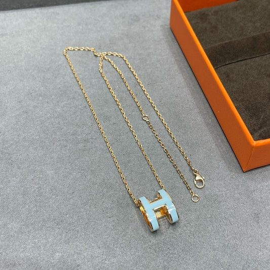 [Clover Jewelrys]POP H SKY BLUE NECKLACE