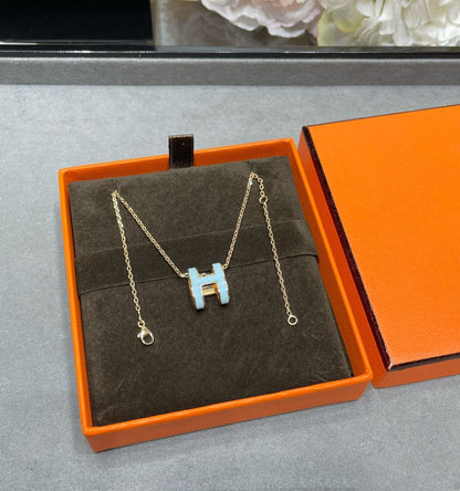 [Clover Jewelrys]POP H SKY BLUE NECKLACE