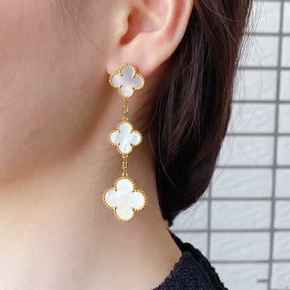 [Clover Jewelrys]CLOVER MOP 3 MOTIFS GOLD EARRINGS