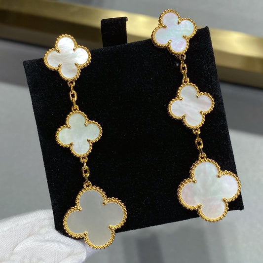 [Clover Jewelrys]CLOVER MOP 3 MOTIFS GOLD EARRINGS