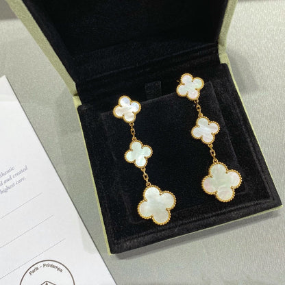 [Clover Jewelrys]CLOVER MOP 3 MOTIFS GOLD EARRINGS