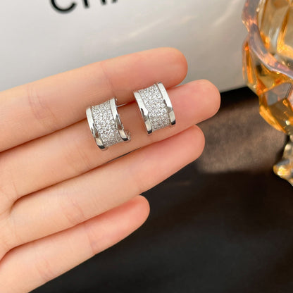 [Clover Jewelrys]ZERO 1 DIAMOND PAVED EARRINGS