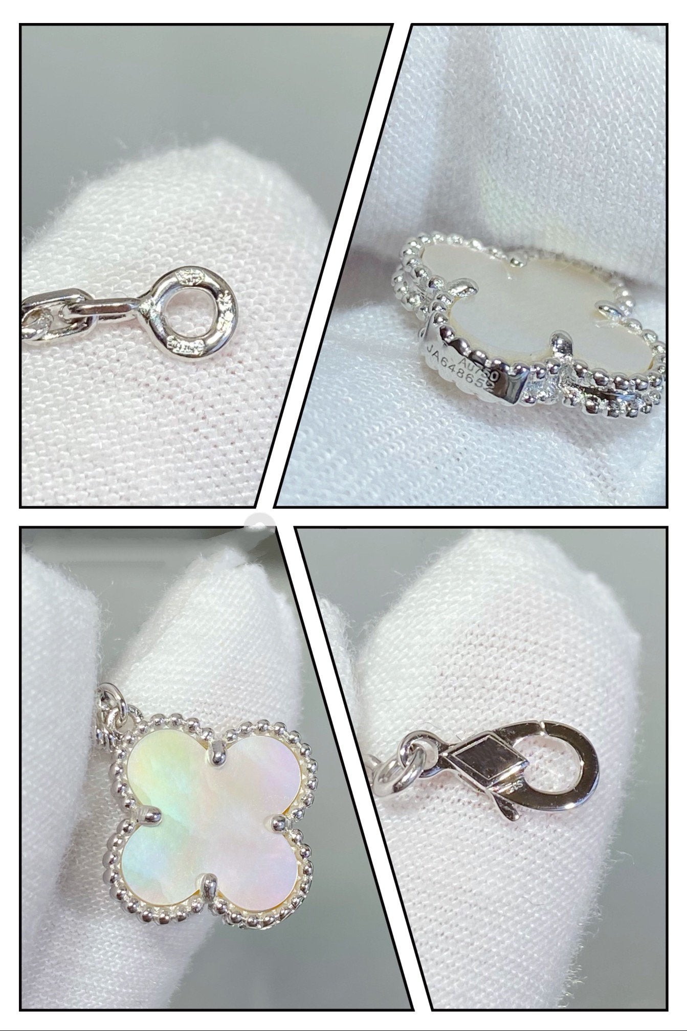 [Clover Jewelrys]CLOVER 5 MOTIF WHITE MOP SILVER BRACELET