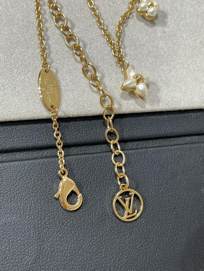 [Clover Jewelrys]FLOWERGRAM GOLD MOP DOUBLE ROW NECKLACE