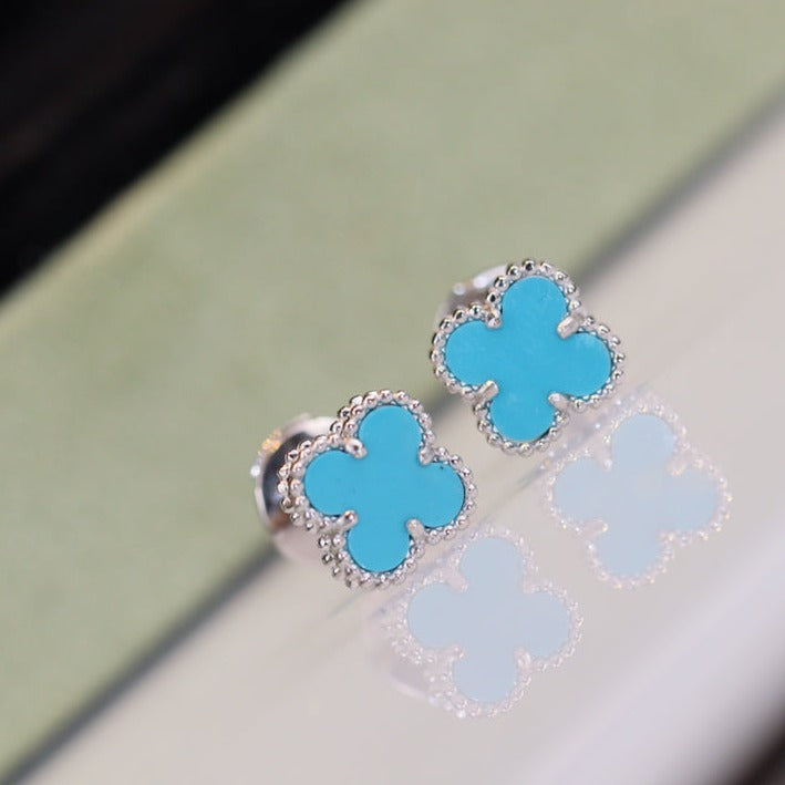 [Clover Jewelrys]CLOVER MINI TURQUOISE SILVER STUD EARRINGS