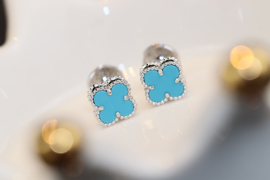 [Clover Jewelrys]CLOVER MINI TURQUOISE SILVER STUD EARRINGS