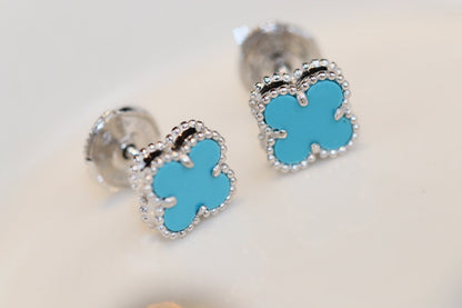 [Clover Jewelrys]CLOVER MINI TURQUOISE SILVER STUD EARRINGS