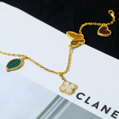 [Clover Jewelrys]LUCKY SPRING 5 MOTIF GOLD BRACELET