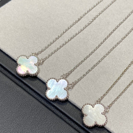 [Clover Jewelrys]CLOVER MEDIUM SILVER WHITE MOP NECKLACE