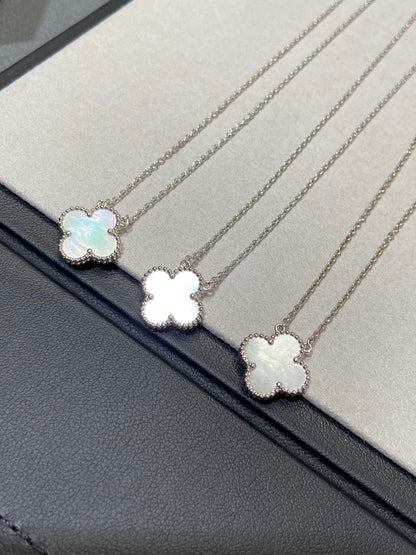 [Clover Jewelrys]CLOVER MEDIUM SILVER WHITE MOP NECKLACE