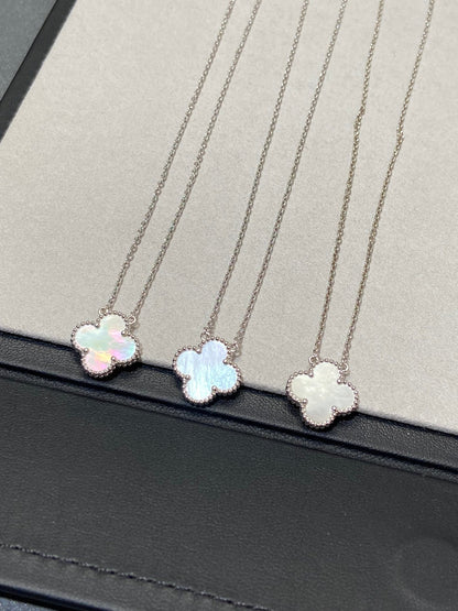 [Clover Jewelrys]CLOVER MEDIUM SILVER WHITE MOP NECKLACE