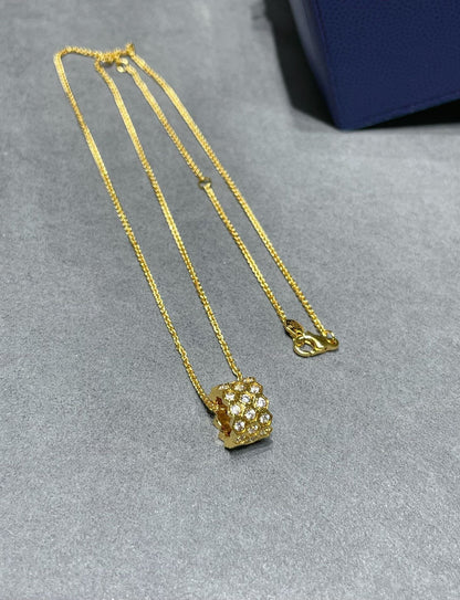 [Clover Jewelrys]BEE LOVE DIAMOND PAVED 3 ROW NECKLACE