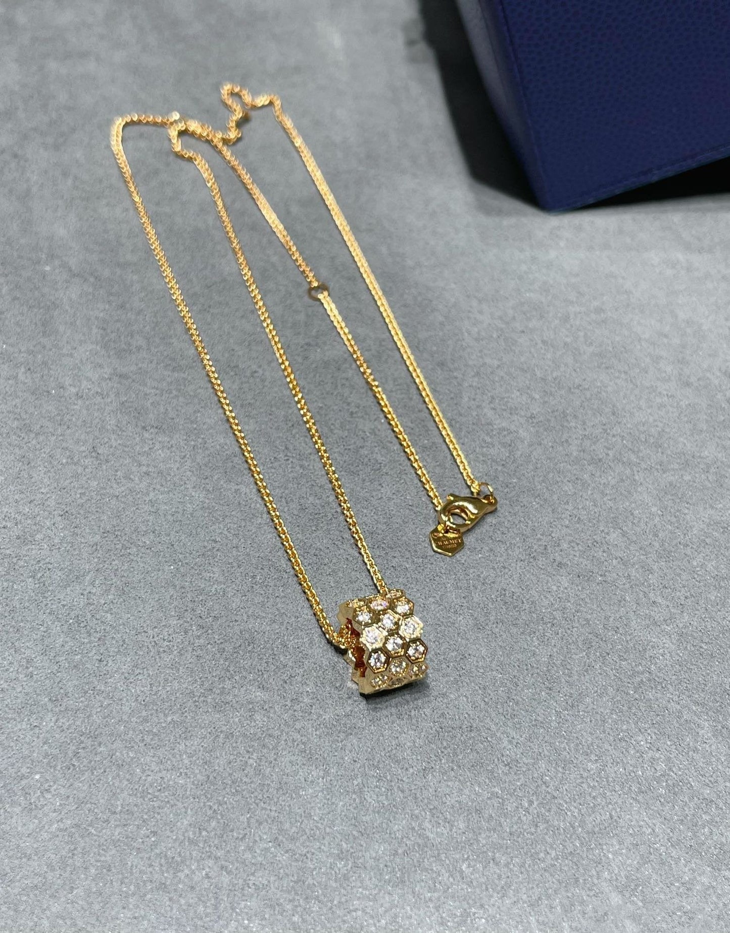 [Clover Jewelrys]BEE LOVE DIAMOND PAVED 3 ROW NECKLACE