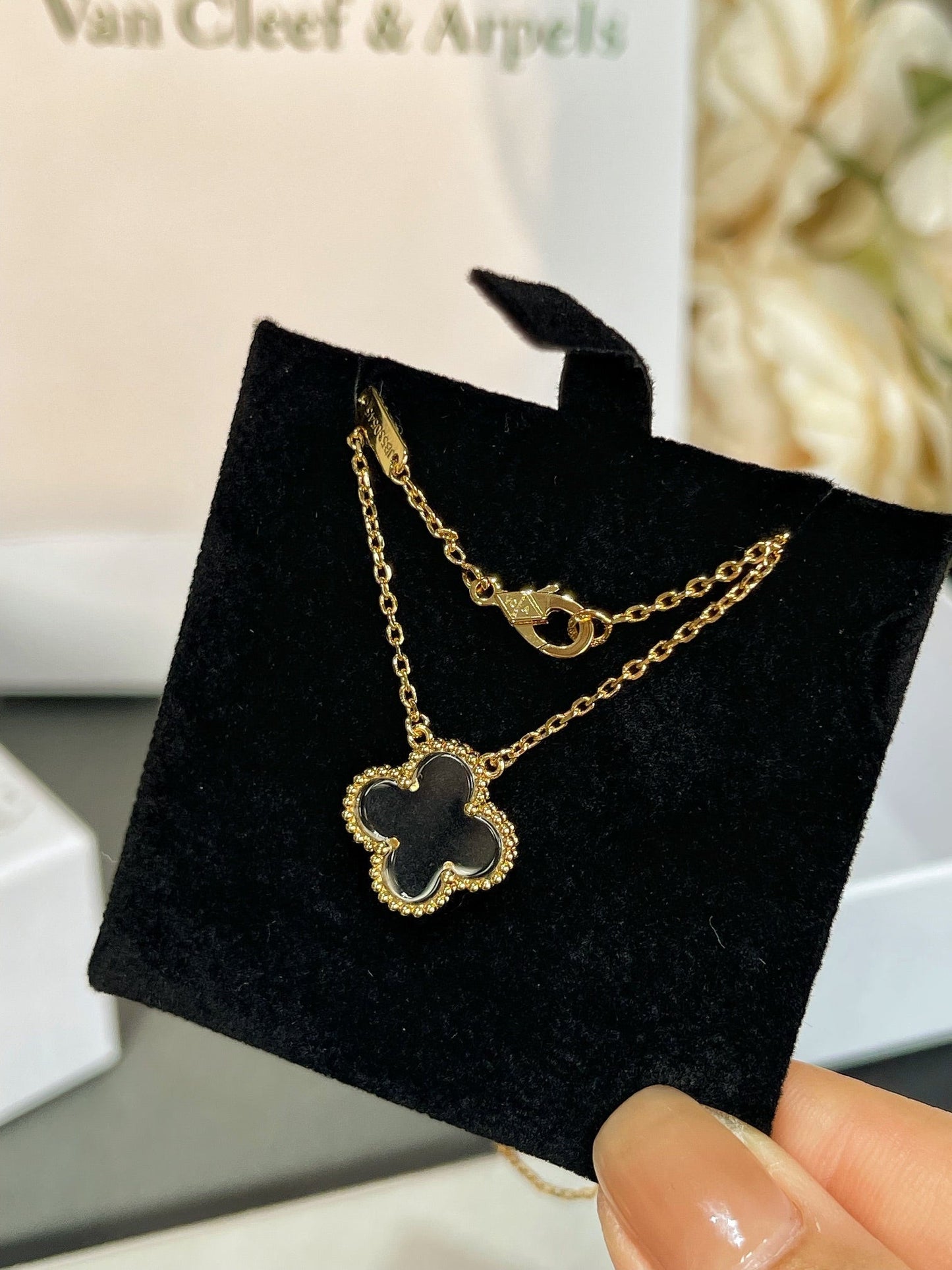 [Clover Jewelrys]CLOVER ROCK CRYSTAL ROSE GOLD NECKLACE