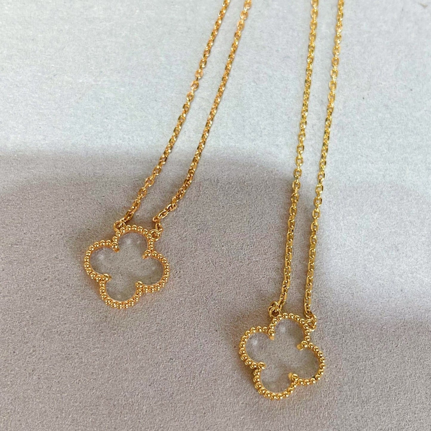 [Clover Jewelrys]CLOVER ROCK CRYSTAL ROSE GOLD NECKLACE