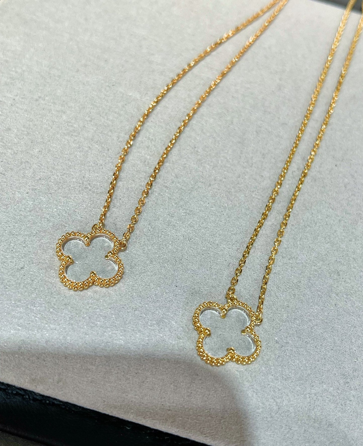 [Clover Jewelrys]CLOVER ROCK CRYSTAL ROSE GOLD NECKLACE