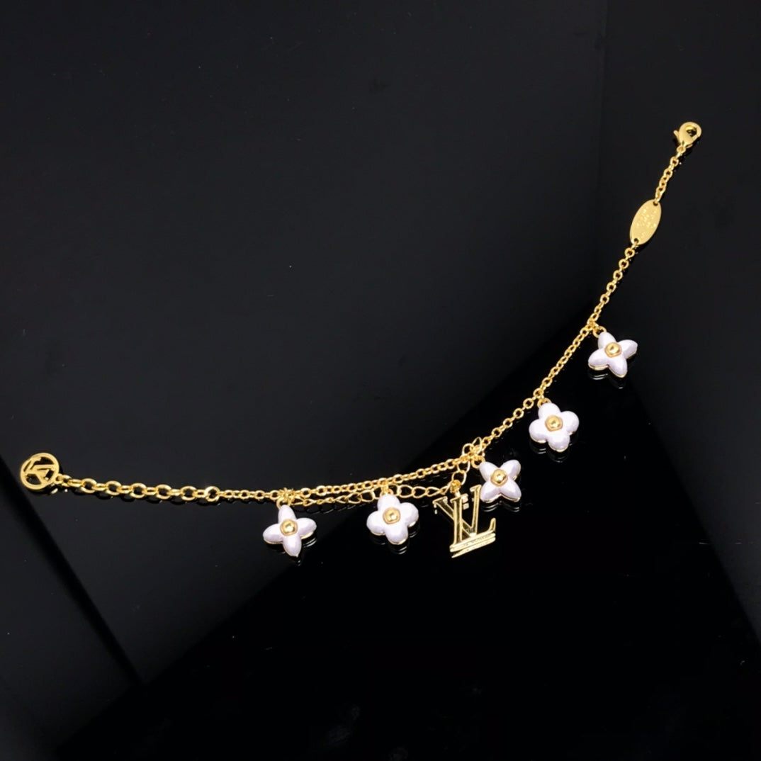 [Clover Jewelrys]LOGO 6 MOTIF STAR AND SUN GOLD BRACELET