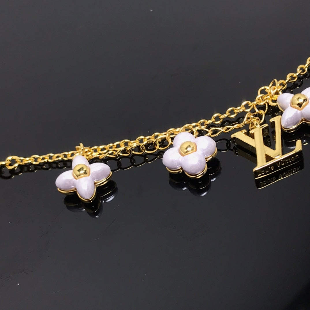 [Clover Jewelrys]LOGO 6 MOTIF STAR AND SUN GOLD BRACELET