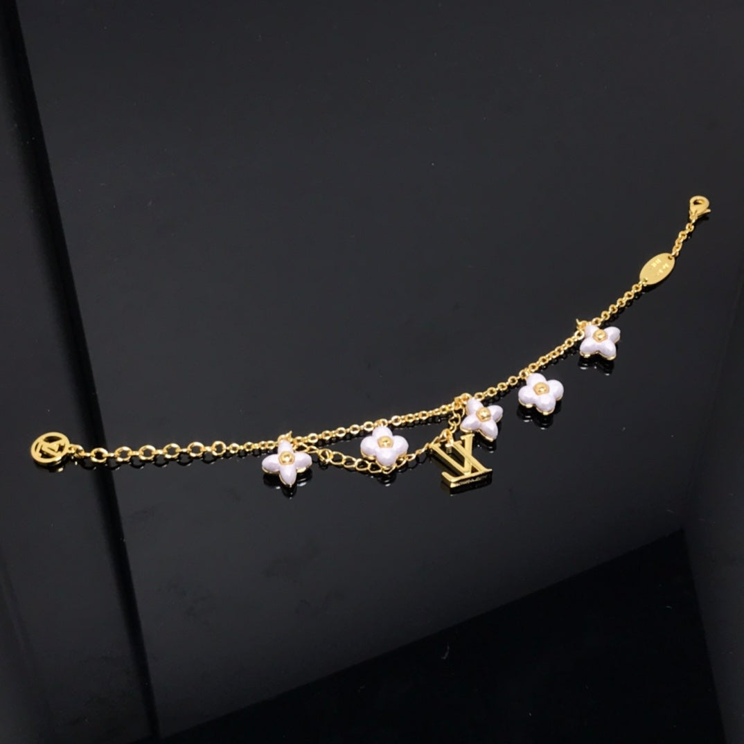 [Clover Jewelrys]LOGO 6 MOTIF STAR AND SUN GOLD BRACELET