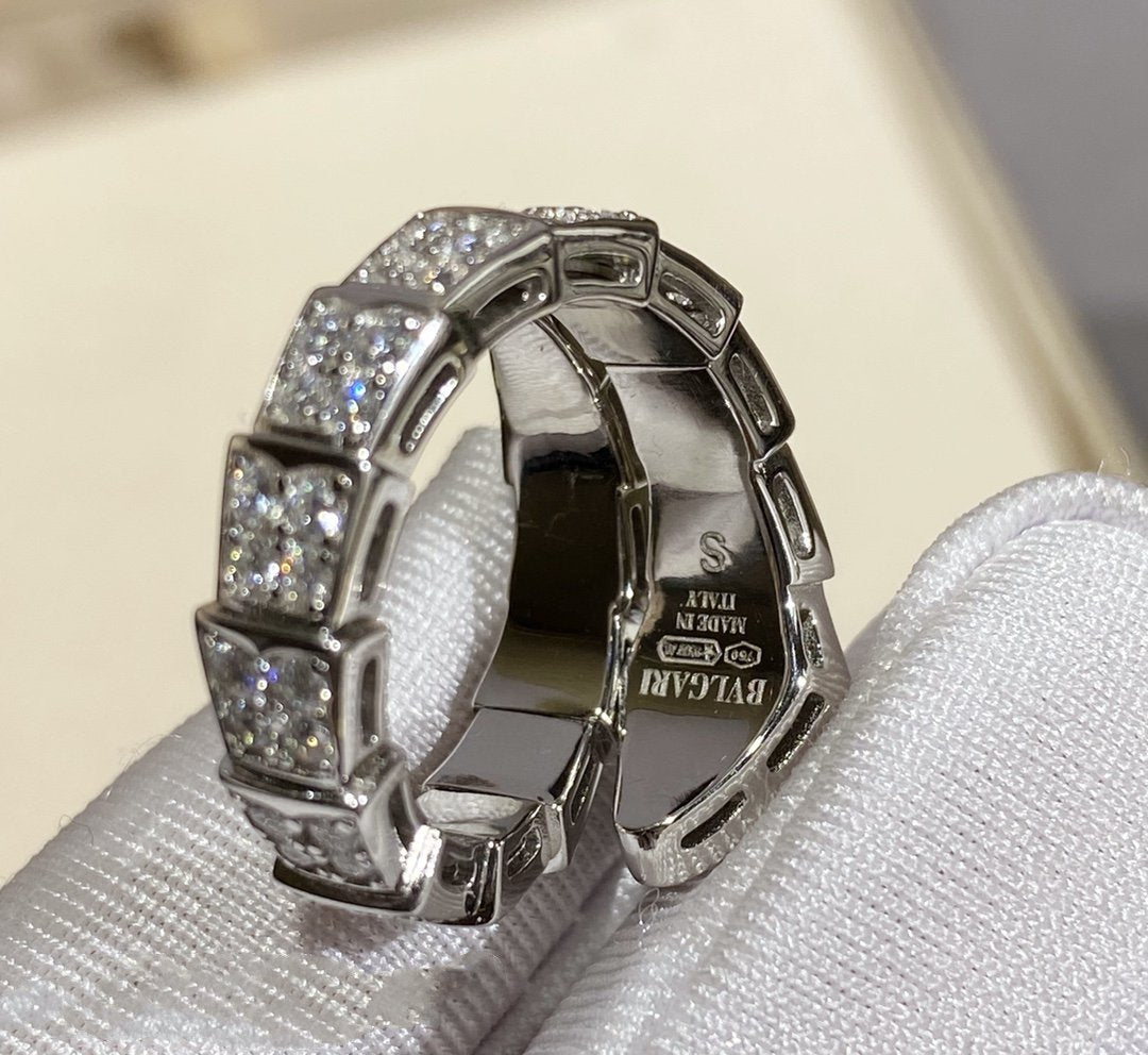 [Clover Jewelrys]SERPENTI RING SILVER DIAMOND PAVED