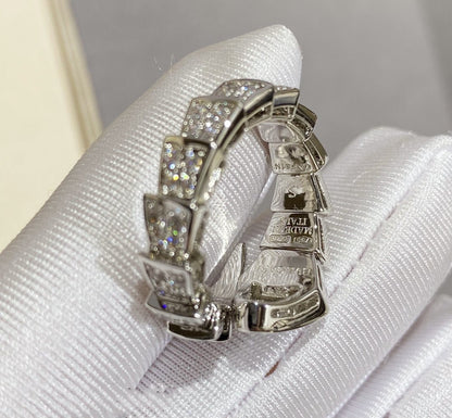 [Clover Jewelrys]SERPENTI LARGE RING SILVER DIAMOND PAVED