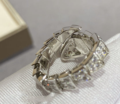 [Clover Jewelrys]SERPENTI LARGE RING SILVER DIAMOND PAVED