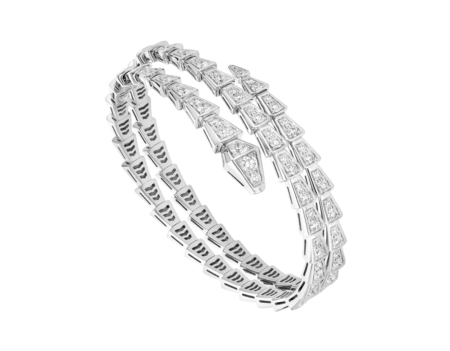 [Clover Jewelrys]SERPENTI BRACELET SILVER DIAMOND DOUBLE ROW