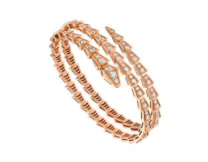 [Clover Jewelrys]SERPENTI BRACELET PINK GOLD DIAMOND DOUBLE ROW