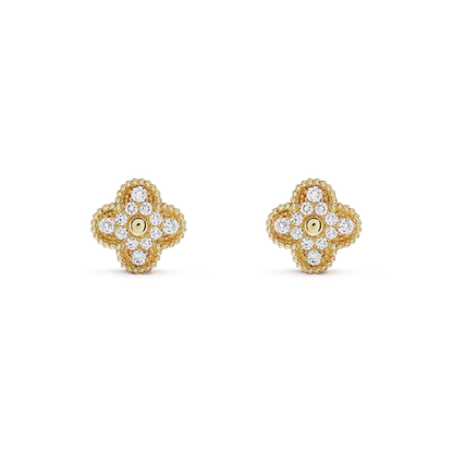 [Clover Jewelrys]CLOVER MEDIUM 1 MOTIFS FUll DIAMOND EARRINGS