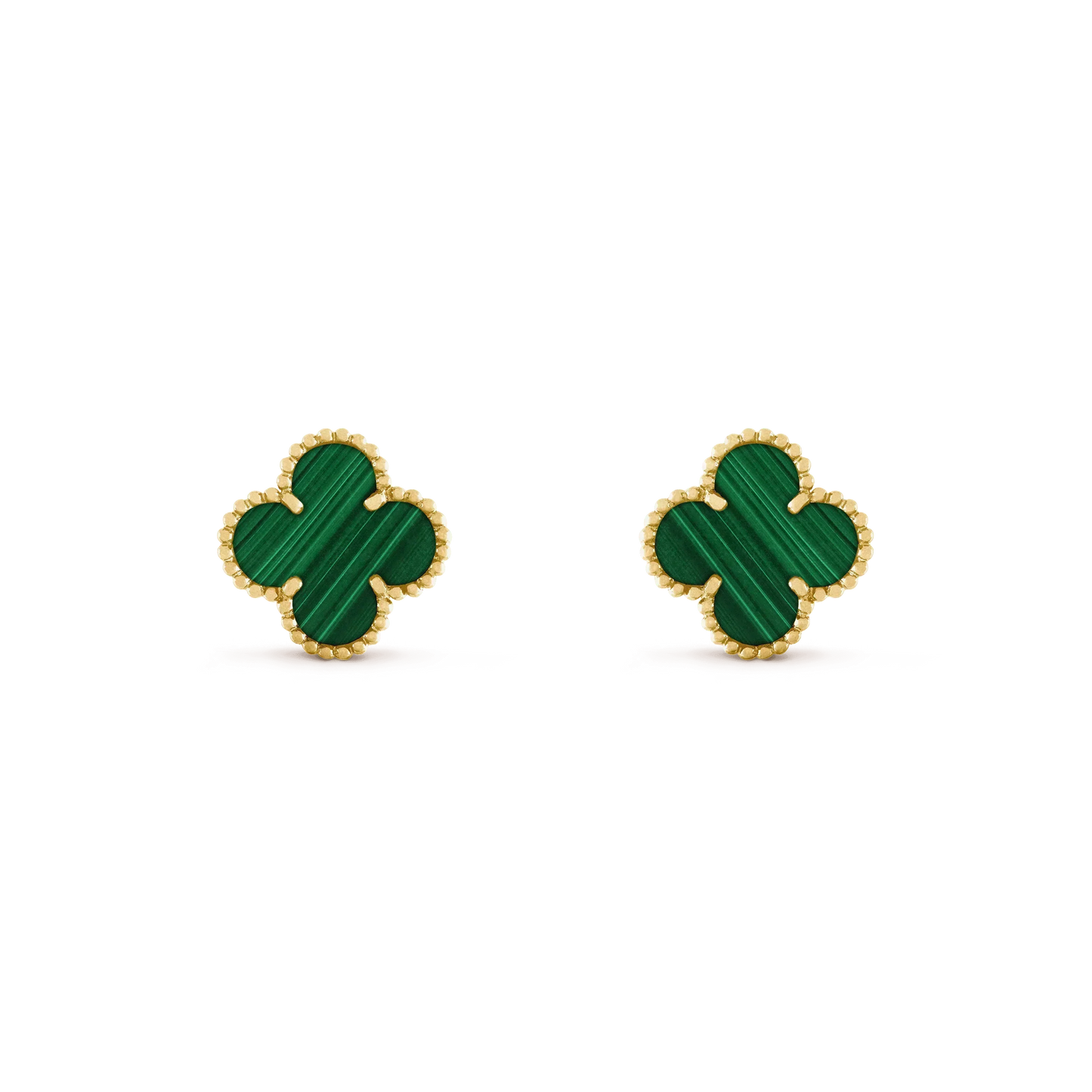 [Clover Jewelrys]CLOVER MEDIUM 1 MOTIFS MALACHITE  EARRINGS