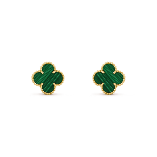 [Clover Jewelrys]CLOVER MEDIUM 1 MOTIFS MALACHITE  EARRINGS