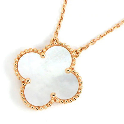 CLOVER  15MM WHITE MOTHER-OF-PEARL NECKLACE