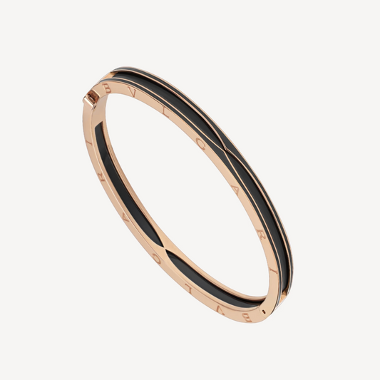 [Clover Jewelrys]ZERO 1 PINK GOLD WITH MATTE BLACK CERAMIC BRACELET