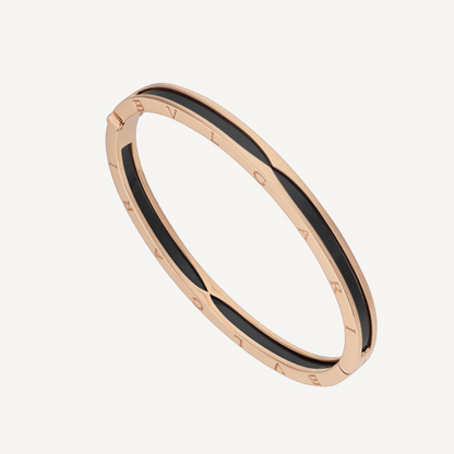 [Clover Jewelrys]ZERO 1 PINK GOLD WITH BLACK CERAMIC BRACELET