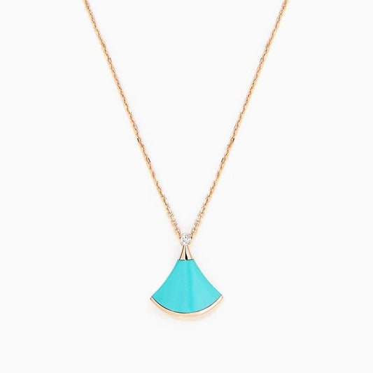 [Clover Jewelrys]DREAM NECKLACE TURQUOISE PINK GOLD