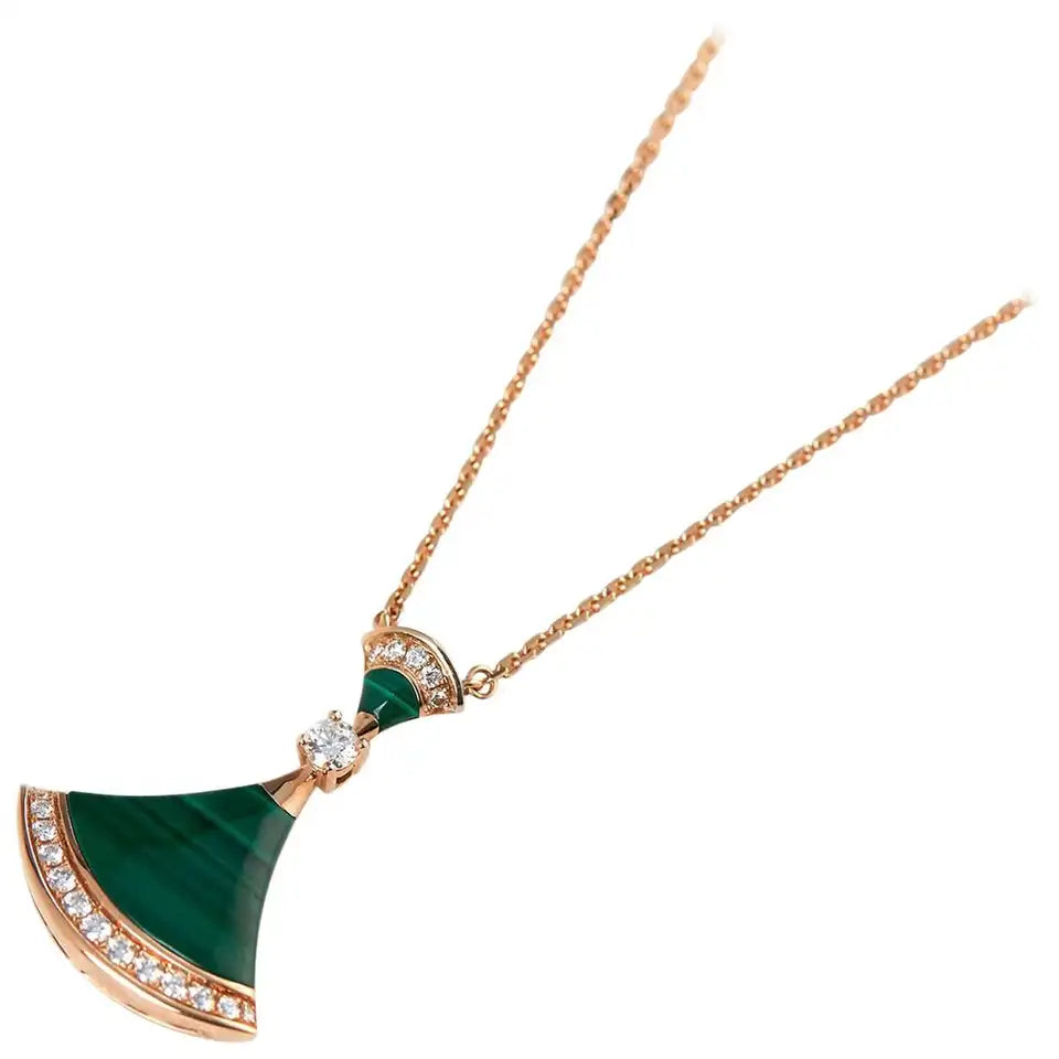 [Clover Jewelrys]DREAM NECKLACE MALACHITE DIAMOND