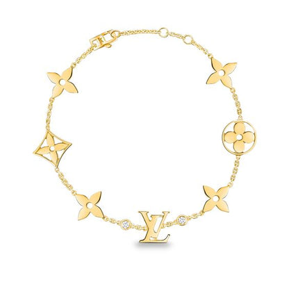 [Clover Jewelrys]STAR AND SUN 7 MOTIFS GOLD BRACELET