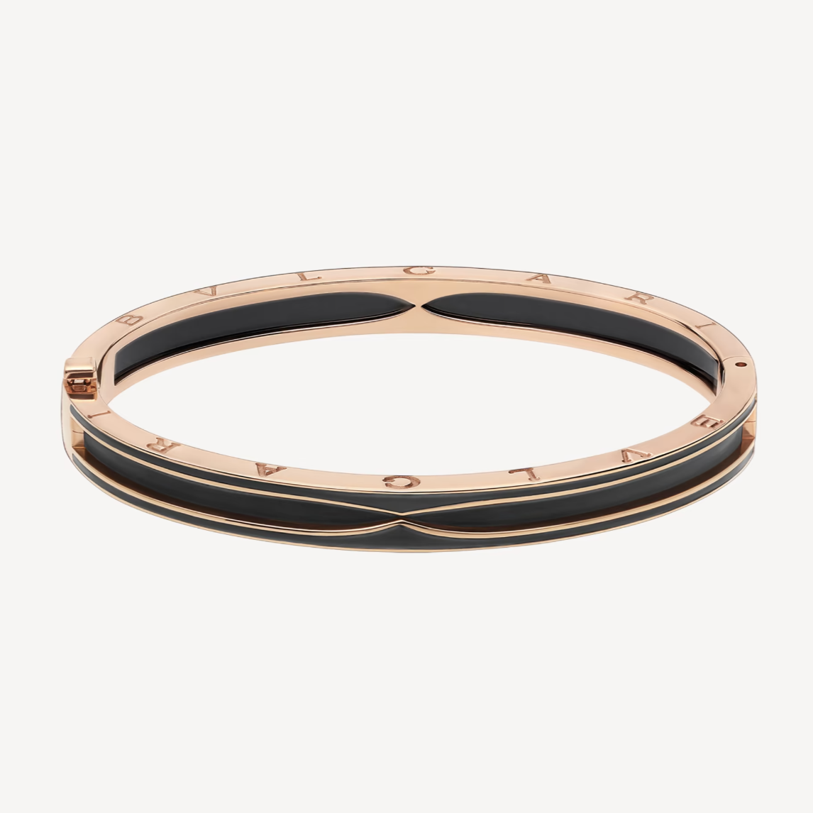 [Clover Jewelrys]ZERO 1 PINK GOLD WITH MATTE BLACK CERAMIC BRACELET