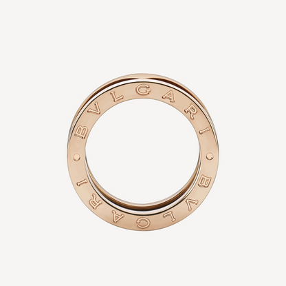 [Clover Jewelrys]ZERO 1 TWO-BAND LOOPS AND BLACK CERAMIC PINK GOLD RING