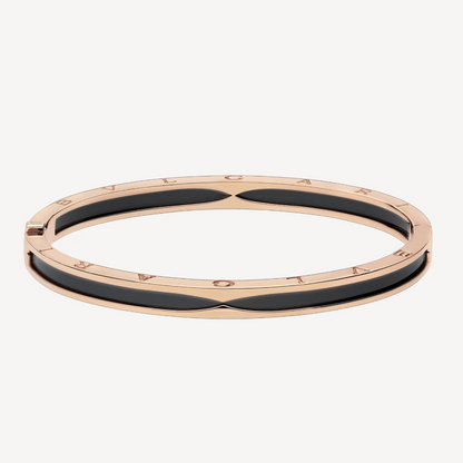 [Clover Jewelrys]ZERO 1 PINK GOLD WITH BLACK CERAMIC BRACELET