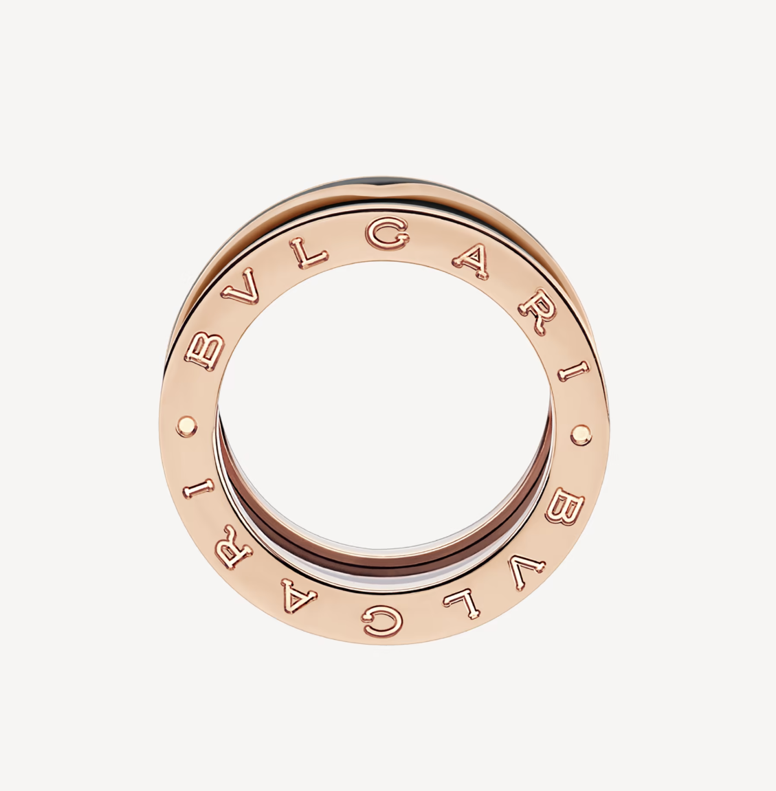 [Clover Jewelrys]ZERO 1 TWO-BAND WITH MATTE BLACK CERAMIC PINK GOLD RING