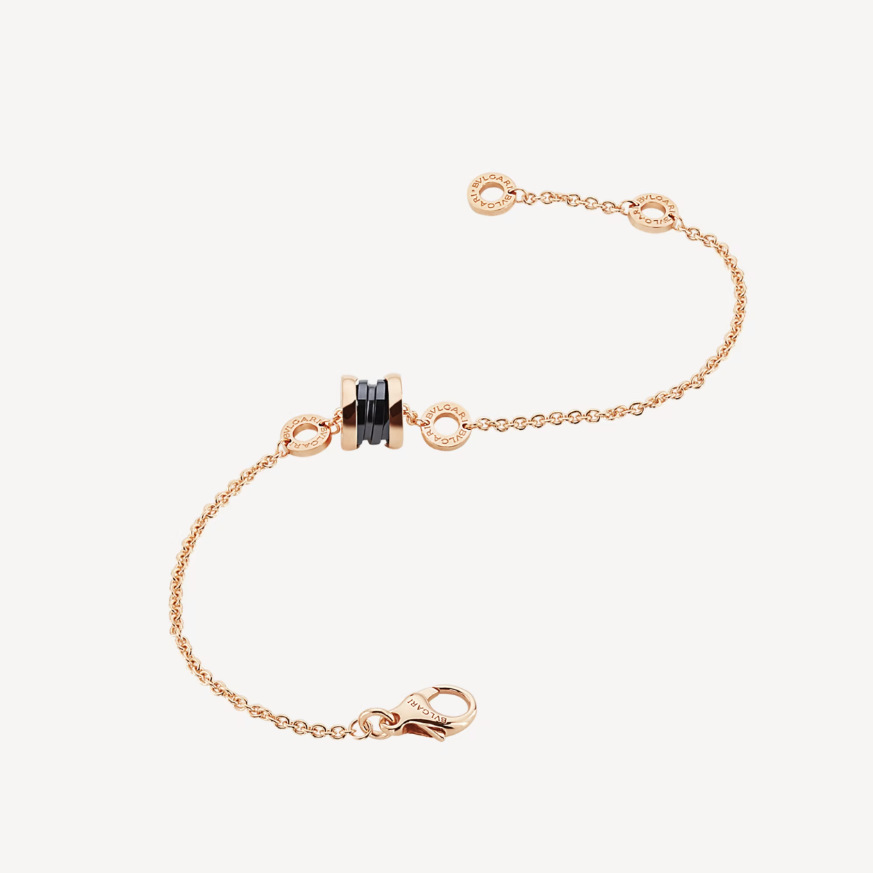 [Clover Jewelrys]ZERO 1 SOFT PINK GOLD AND BLACK CERAMIC BRACELET