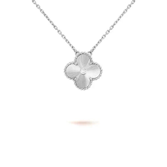 [Clover Jewelrys]CLOVER  15MM DIAMOND LASER NECKLACE SILVER