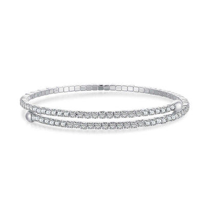 [Clover Jewelrys]Row of Diamonds Round Fashion Bracelet