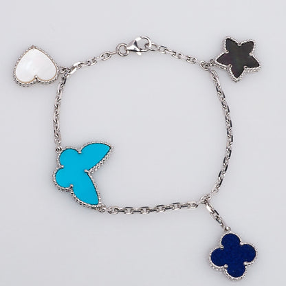 [Clover Jewelrys]LUCKY SPRING SILVER BRACELET 4 MOTIF